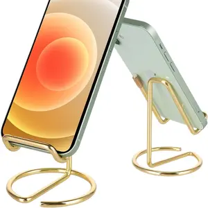 Cute Metal Silver Phone Stand Holder Compatible with All Phones iPhone iPad Desktop Accessory Durable Stable Design