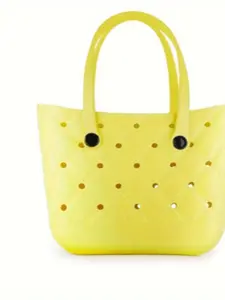 Dongdong Eva Tote Bag Waterproof Beach Bag Casual Commuter Handbag, Durable Lightweight Design, Perfect for Daily Use & Travel, Casual Trendy Bag