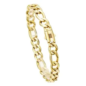 New 14K Gold-Plated Cuban Bracelet Set with advanced waterproof and rust-resistant tech, featuring a bold "S" logo that blends Miami style with vintage charm.8mm thick and available in 7.5–8.5 inches-an ideal Christmas gift.