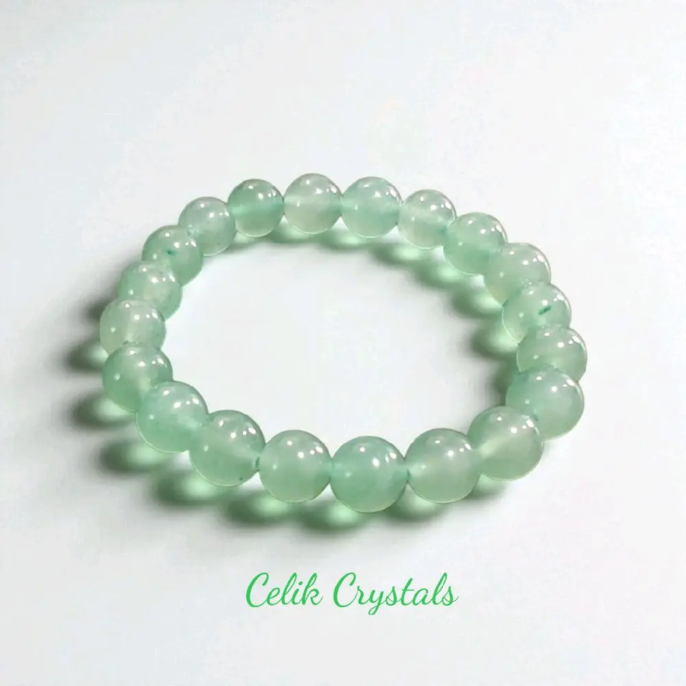 Natural Green Aventurine Celik Crystal Energy Healing Bracelet - 8mm/10mm Handmade Beaded, Unisex Casual Adult Jewelry Accessory for All Seasons, Beaded Bracelets, Adults, Celik Crystals, Natural Gemstone Bracelet, Stretchable
