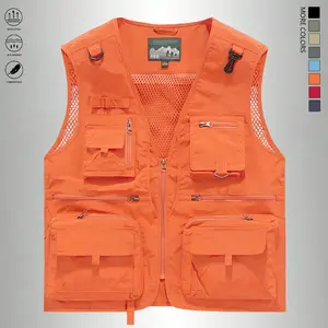 Men’s casual workwear outdoor vest jacket with multiple pockets, suitable for summer and autumn. Summervibe