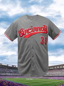 Men's #30 Baseball Jersey, Loose Fit Breathable Sportswear, Embroidered Letters & Numbers, Outdoor Activities, All Seasons Wear, Athletic Tops