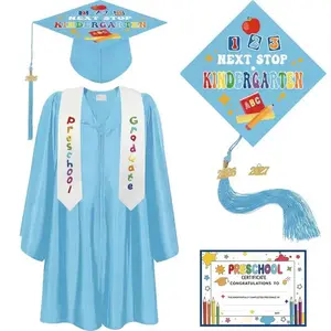 2026 Preschool Graduation Cap and Gown Set Kindergarten Graduation Outfit with 2026 Tassel and Certificate to Graduation Photoshoot for Kids Boys and Girls Class Friends Student PrK Graduation Gift