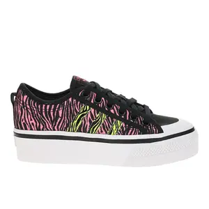 adidas Womens Nizza Zebra Print Platform Sneakers Shoes Casual - Black, Pink adidas Womens Nizza Zebra Print Platform Sneakers Shoes Casual - Black, Pink