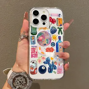 Soft Girl Magnetic Case for iPhone11/12/13/14/15/16/17/promax, Colorful Disco Collage Lightweight, Drop-Proof, MagSafe Compatible | Perfect for Teen Girls