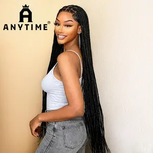 Anytime Hair 36’’ Knotless Braided Full Lace Wig – Super Long Hand-Made Braids, Natural Scalp Look, Lightweight & Beginner-Friendly