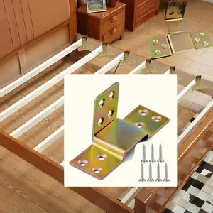 Solid Wood Bed Frame Hardware Kit, Includes 10 Sets of Hooks, Fasteners, and Screws, Easy Assembly, Durable Support