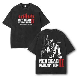 valentine shirts Red Dead Redemption Arthur Morgan Vintage Oversized Washed Tshirt, Retro Graphic tee, Gamer Shirt casual apparel streetwear fabric fit,  Menswear Cotton Top heavy cotton wash tee Hoodie Print