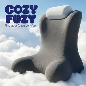 Reading Pillow for Floor & Bed Use - 22" Ergonomic Backrest with Built-in Neck Support and Contoured Arms, Memory Foam Sitting Pillow for Gaming, Reading, Nursing, Watching TV Pack