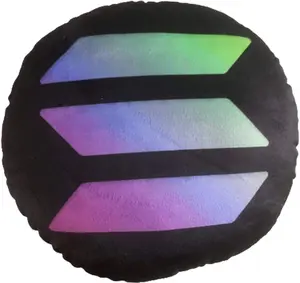 Solana Pillow - Round Stuffed Plush Crypto Pillow by BlockCraft.Shop SOL Plush Pillow