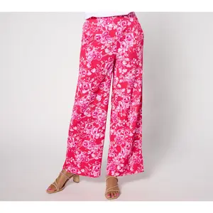 Isaac Mizrahi Live! Tall Printed Pebble Knit Statement Pants