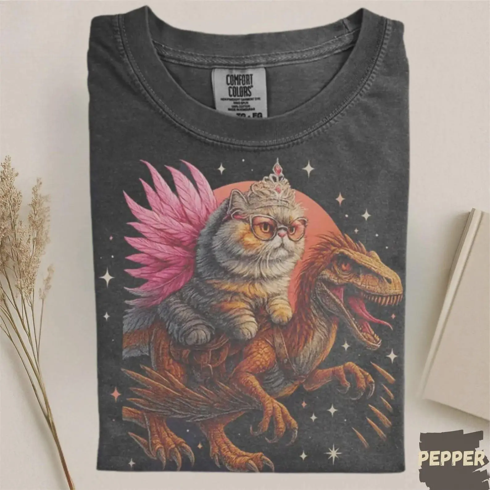 Comfort Colors® Princess Donut and Mongo Shirt, Dungeon Crawler Carl Tee Fantasy Book Reader Geeky Cat Lover Tshirt Donu Mongo Bookish Merch