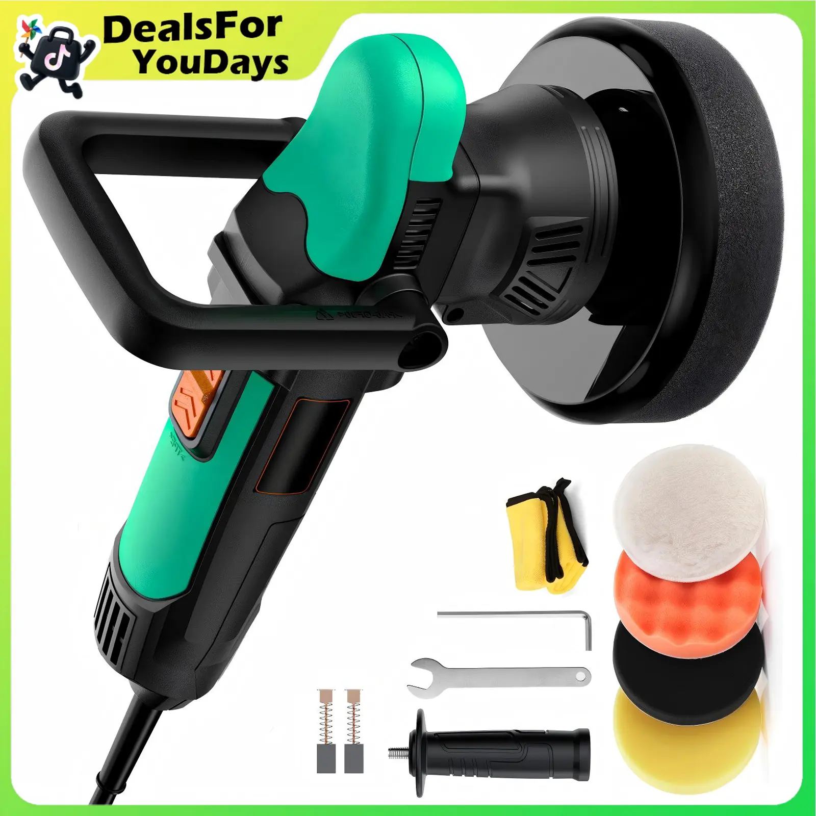 【ShinePol】Car Buffer Polisher Kit, ETOOLAB 6 Inch Dual Action Polisher with 6 Variable Speeds,12MM Orbital Buffer Polisher, Orbital Buffer Polisher for Car Detailing, Waxing, Scratch Removing，Heavy Duty summerwins DealsForYouDays