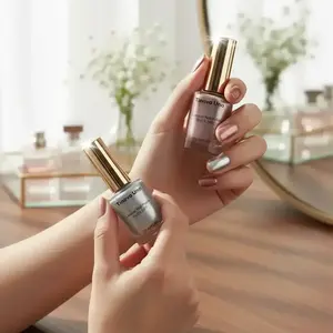 Tinovo Uno Nail Polish Duo Bundle, 2pcs 12ML Quick-Dry Liquid with Rose Gold Metallic and Silver Chrome Mirror Effect
