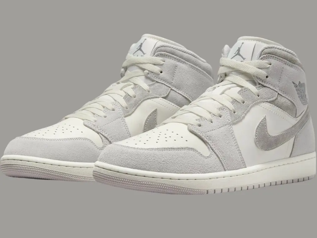 Nike Air Jordan 1 Mid Neutral Grey Sail FQ7720-002 Men's Shoes NEW Athletic Sneakers Sneakers Trainers Sporty Sneakers