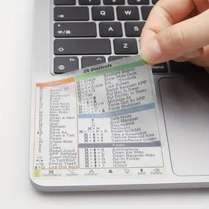MAC Shortcut Stickers for 13-16 Inch Macbook Pro/air, Transparent Single Pack, Quick Access to Favorite Functions and Apps