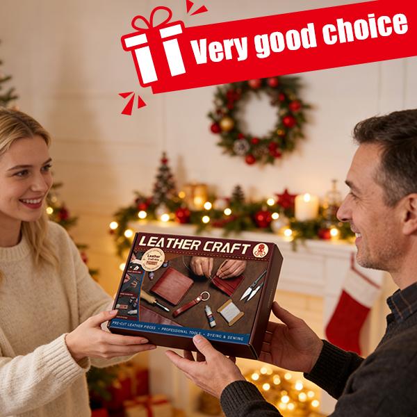 Harxvto Men's Wallet Leather Craft Tools Set Video Tutorials for Wallets Card Holders Handmade Smooth Leather, Classical Style Durable Retro Short Multi-function Credit Card Holder Perfect Gift