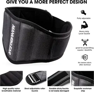 MANUEKLEAR Gym Weight Lifting Belt Weight Lifting Workout Weightlifting Powerlifting Belt for Men Women - 7.5Inch - Bodybuilding Fitness Back Support for Cross Training, Squats, Lunges