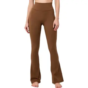 High Waisted Flare Leggings for Women, Tummy Control Booty Lifting Yoga Pants, Non-See-Through Anti-Rolling Wide Waistband Flared Workout Leggings for Gym, Yoga & Casual Wear