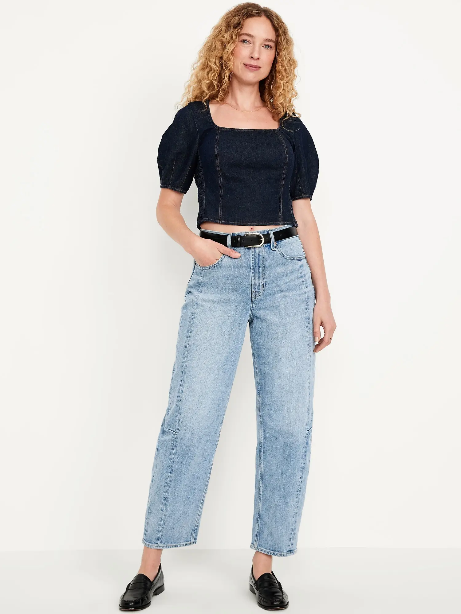 Old Navy Women's High-Waisted Barrel Ankle Jeans