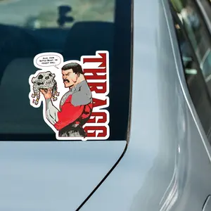 Thragg Skull Scene Vinyl Sticker, Invincible Brutal Viltrumite Villain Comic Sticker, Laptop Car Water Bottle Decor For Fans