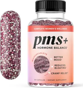 PMS Support Supplement for Women | Hormone Balance & Period Relief, Chasteberry Supplements for Hormonal Acne | 30 Microbeadlet Capsules