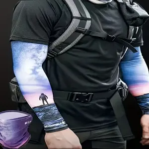 2pcs Cooling Breathable Sun Protection Face Mask Neck Gaiter and Arm Sleeves | Quick-drying Face Neck Arm Cover Balaclava for Cycling Basketball Fishing Soccer and Outdoor Sports