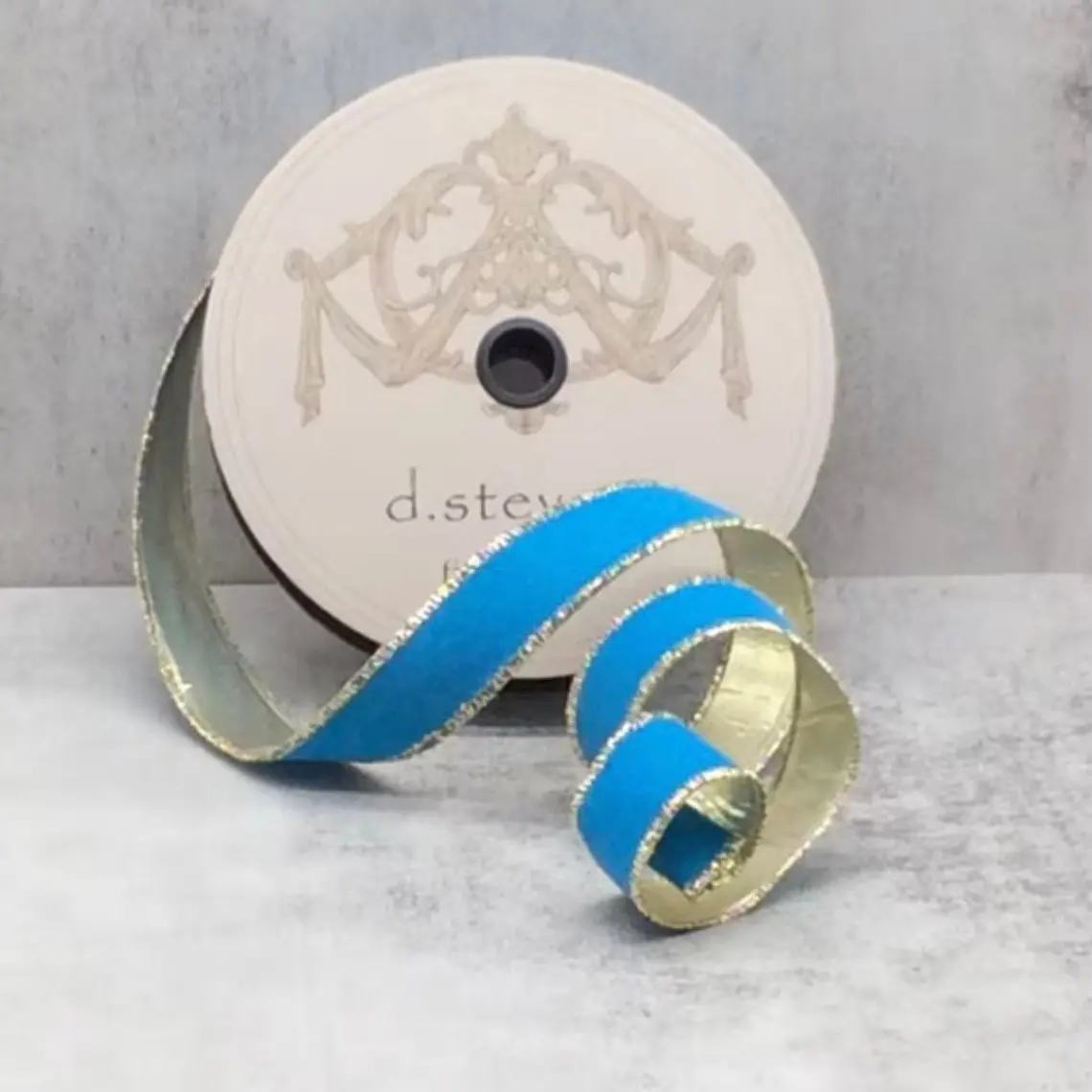 Pacific Blue Metallic Ribbon, 1" x 25YD