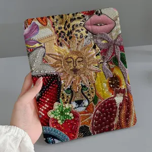 This illustration is designed for Apple iPad 10.9/10.2/air/9.7/10.5/Pro 2025, a three-fold tablet case with pen slot and sleep/wake function support, Tablet Cover, Tablet Casing, Ipad Accessories