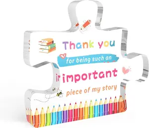 Teacher Appreciation Acrylic Decorative Plaque - Thank You Gift for Women, End of Year Teacher Gift, Graduation & Retirement Present, High-Quality Portable Sign Home Office Decoration