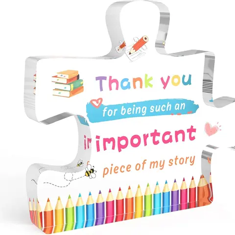 Acrylic Photo Plaque - 12x12cm (4.7x4.7x0.5 inches) High-Quality Smooth Fade-Resistant Art, Cute Personalized Preschool Graduation Display Gift, Compact Desktop Home Decor Products, Teacher Appreciation Sign for Birthday, Christmas