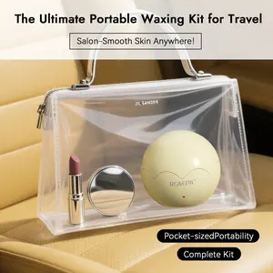 ROSEPIL Mini Nose & Face Wax Kit for Men & Women | Painless Facial Hair Removal with USB Portable Warmer | Choose Purple or Yellow