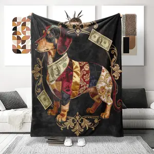Luxurious Patchwork Sausage Dog Blanket, Ultra-Soft Flannel Nap Blanket, Shawl Blanket, Small Throw Blanket, Perfect Gift for Holidays