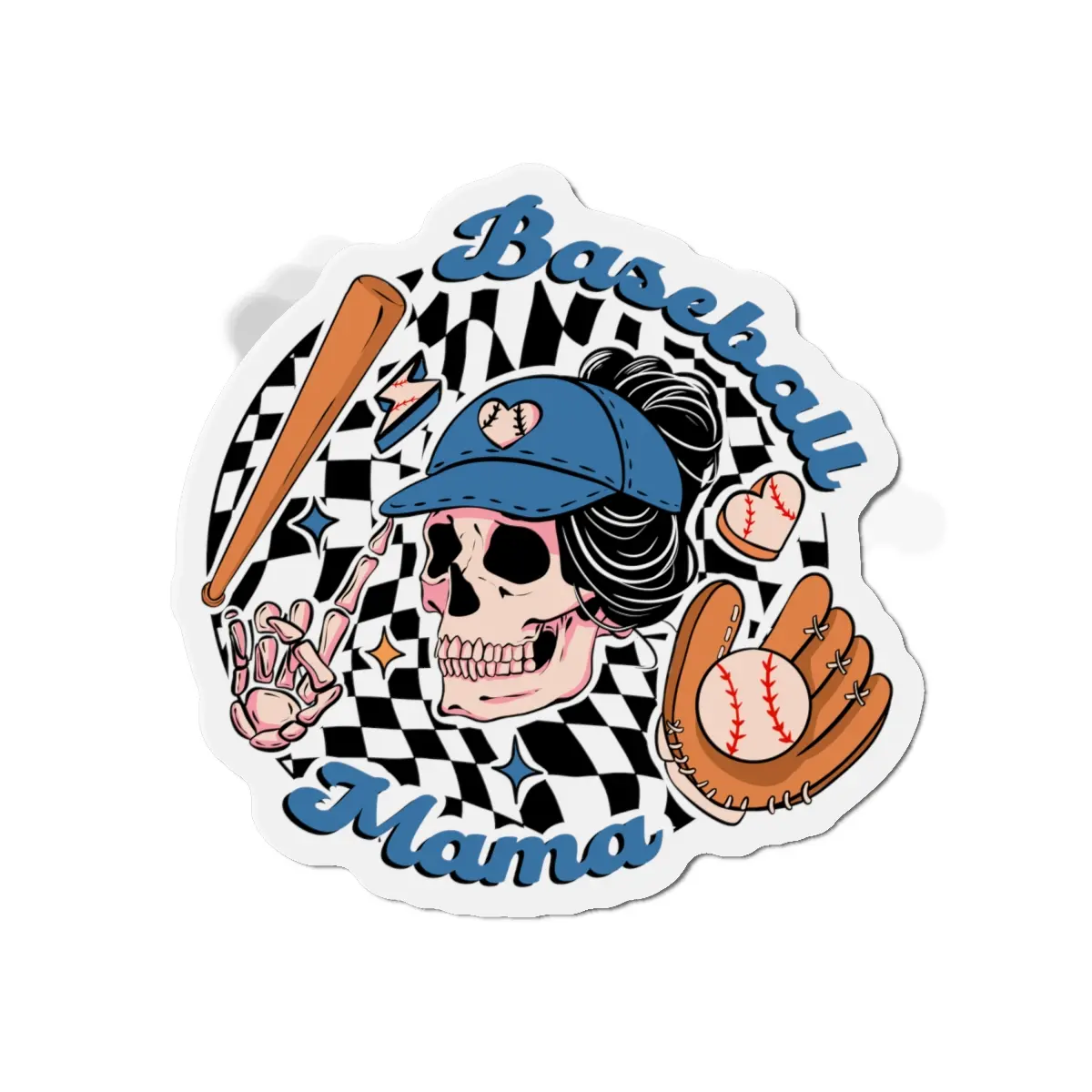 Baseball Mama Die-Cut Magnets | Fun Softball Magnet, Gift for Sports Moms, Vintage Baseball Decor, Cute Kitchen Decal, Sports Fan Gift