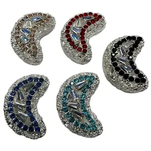 5pcs Metal Moon Bead with gemstones 18mm for DIY Pens new beads big fancy bead Rhinestone Adjustable Beaded Design Charm Accessory
