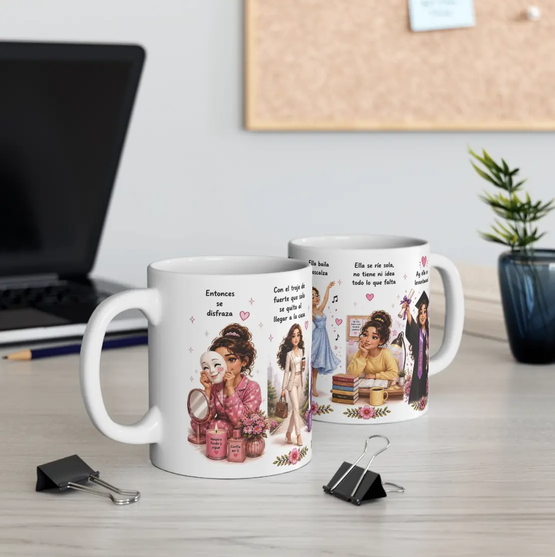 Ceramic Coffee Mugs - "A La Niña Que Fui" Inspirational Quotes Collection, Custom Durable Kitchenware, Beautiful Wrap-Around Artwork Drinkware for Cozy Moments, Best Friend & Sister Gifts for Coffee & Tea