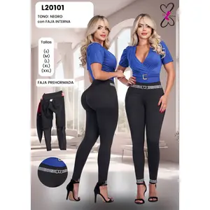20101 Colombian Leggings with Internal Girdle style BBL Leopard Print Belt