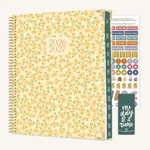 2026–27 Hard Cover Planner, 8.5" x 11" | Butter Yellow Daisies