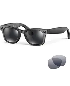 AI Smart Glasses for Men Women,8MP 2K HD Camera Glasses,AI Voice Control,AI Photo Recognition,Real-Time Translation,Smart Sunglasses with Bluetooth Call,IP67 Waterproof for Driving,Outdoor,+2 Lenses. Visit the BooaBei Store