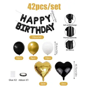 Happy Birthday Balloon Set, BalloonGarland Arch Kit, Including 16 InchLetter Balloon, Love Balloon, LatexBalloon, Party Scene DecorationSupplies