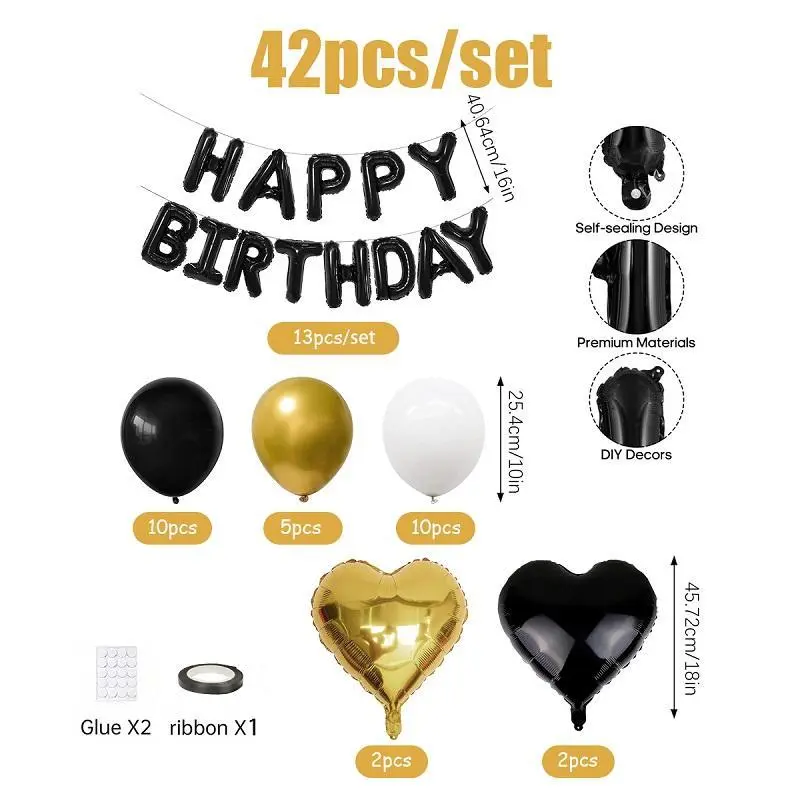 Happy Birthday Balloon Set, BalloonGarland Arch Kit, Including 16 InchLetter Balloon, Love Balloon, LatexBalloon, Party Scene DecorationSupplies
