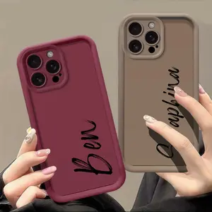 Custom Minimalist Name Phone Case Personalized Handwritten Name TPU Soft Shockproof for iPhone 14 15 16 17 Pro Max Plus Air