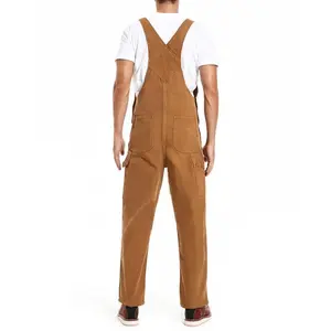 Men's Duck Bib Overalls - Relaxed Fit Workwear with Adjustable Straps & Tool Pockets for Farming, Construction & Industrial Work Menswear Suits