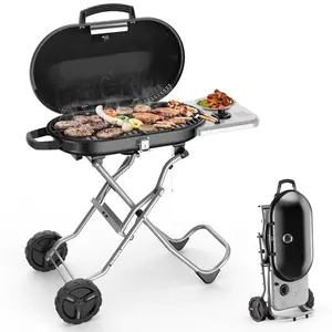 R.W.FLAME  Portable Propane Gas Grill, 15000BTUS,BBQ Gas Grill with 348 SQ Inch Large Cooking Areas, Sturdy Quick-Fold Legs, Portable & Foldable BBQ Grill for Outdoor Camping/Tailgating/Picnic