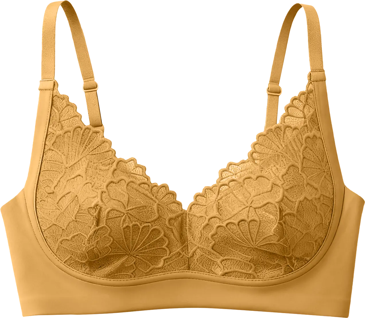COMFELIE Sexy Lace No Underwire Bra, Invisible Seamless Bralette for Women, Soft Sleep & Lounge Lingerie LT001