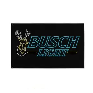 Busch Light Neon Buck Flag , 3x5 Flag, Room Decor, Festival Flag, Gift For Him And Her
