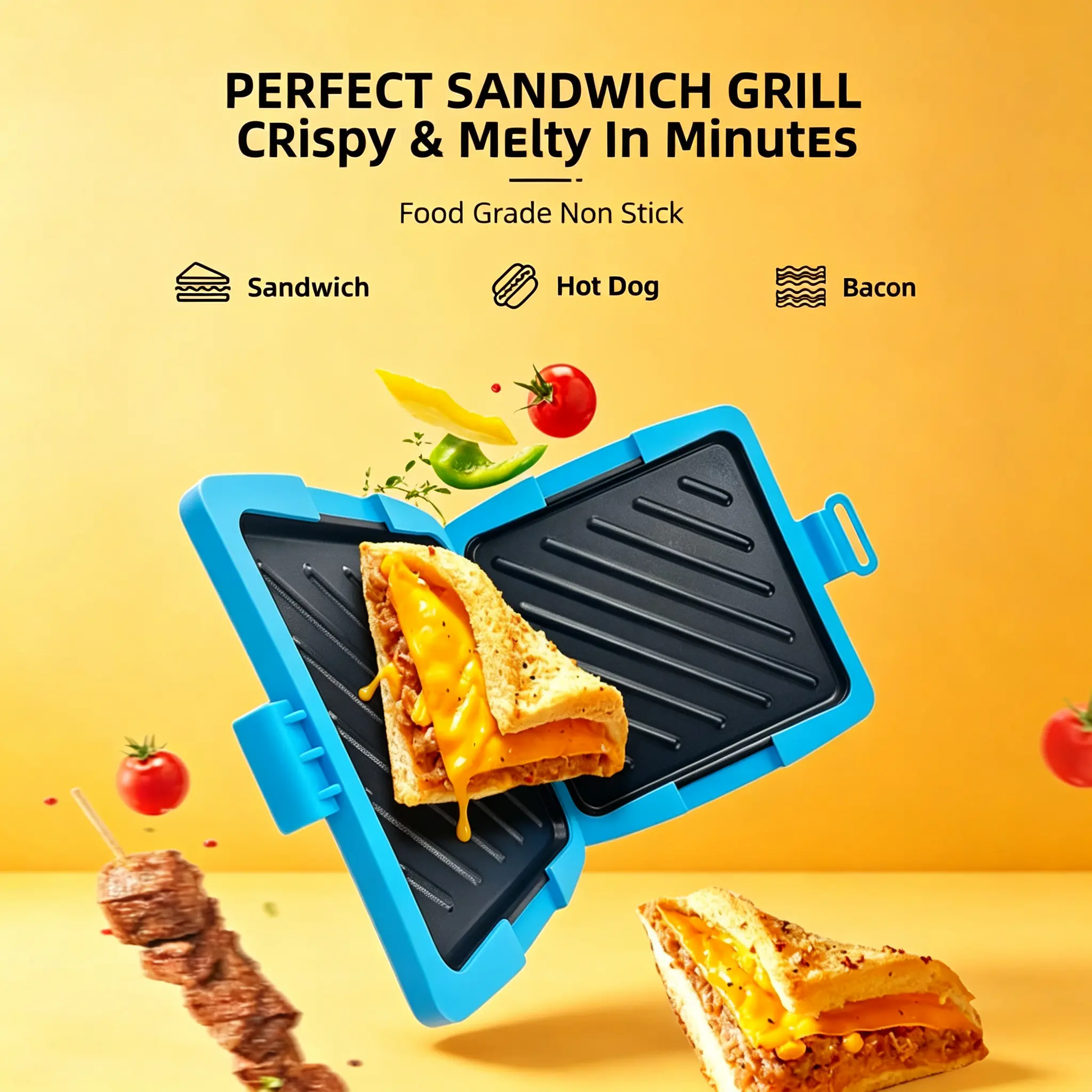 Microwave Toaster & Sandwich Maker – 2-in-1 Microwave Sandwich Press for Crispy Toasted Sandwiches, Quick Breakfast & Snacks, Reusable Kitchen Cooking Tool for Cheese Toast, Panini, Grilled Sandwiches & Home Use