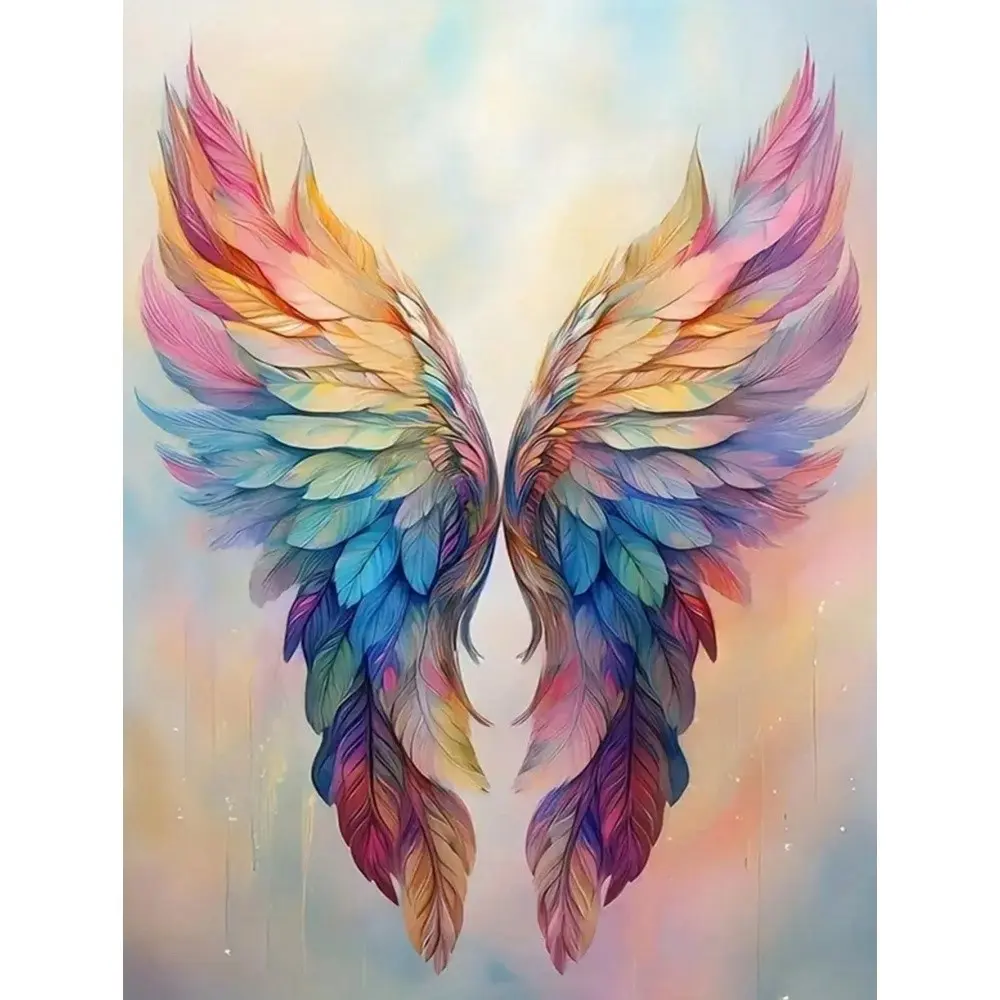 1pc DIY Diamond Painting - Angel Wings Home Decor, Handmade Gifts, Full Drill, Diy Diamond Art, 11.8*15.7in/30*40cm