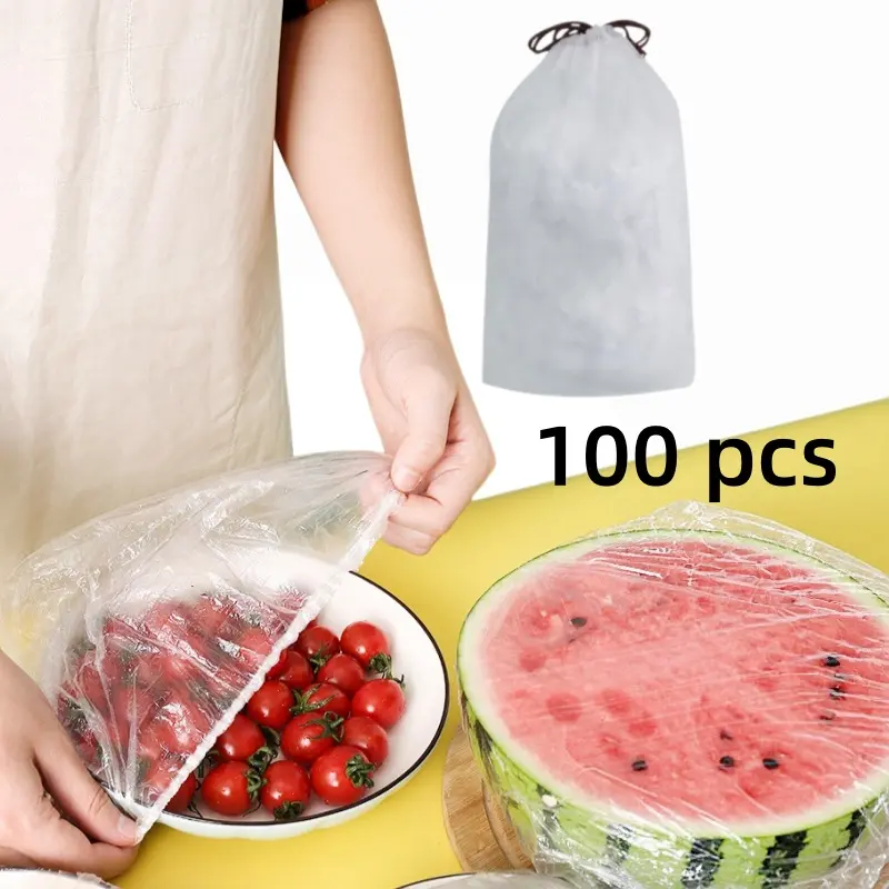 [Back to School]100PCS Disposable Stretch Food Covers, Elastic Kitchen Bowl & Plate Lids, Plastic Wrap Alternative for Food Storage & Leftovers Preservation-MM1