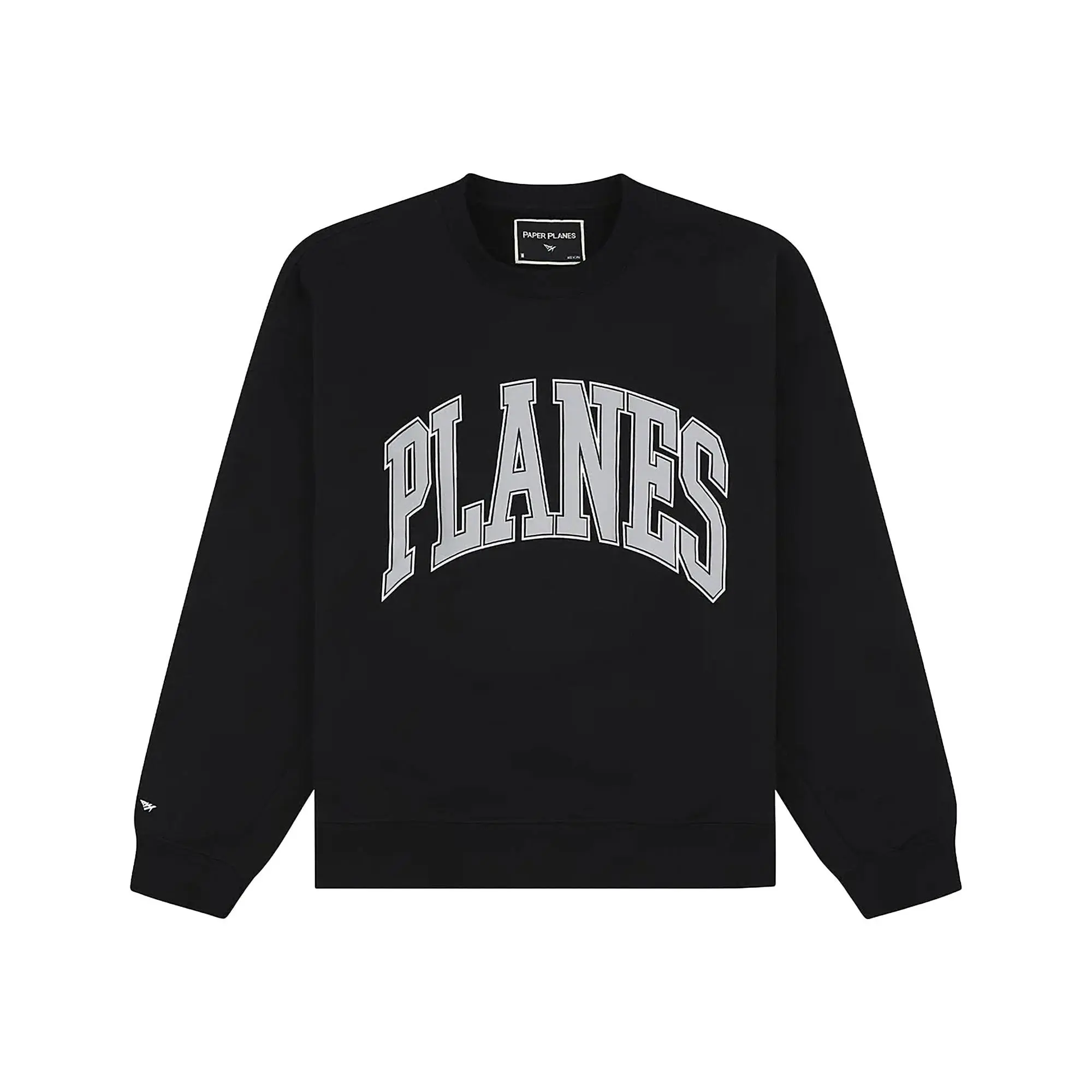 Paper Planes Collegiate Crewneck in Black